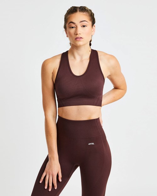 AYBL Balance V2 Seamless Sports Bra Chocolate Marrones | AITKS5716