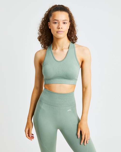 AYBL Balance V2 Seamless Sports Bra Verde Oliva Verde | KGSTZ6279