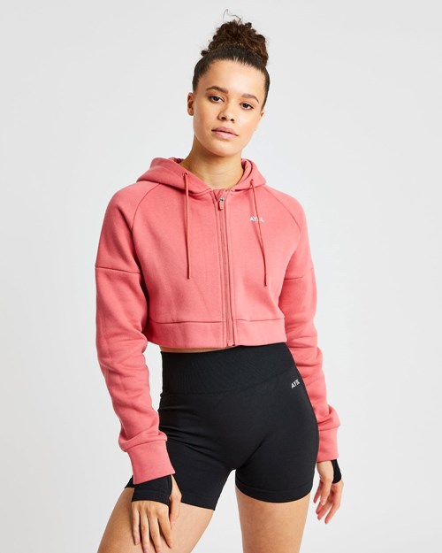 AYBL Beyond Crop Zip Hoodie Rojas | ELSDN3814