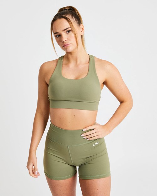 AYBL Core Sports Bra Verde Oliva | KAUSM9206