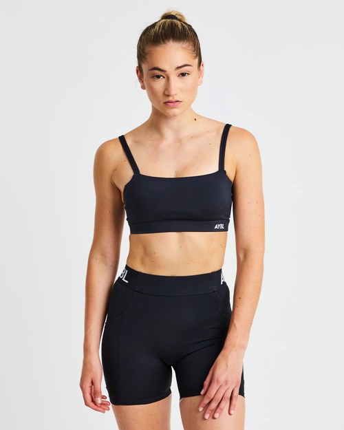 AYBL Essential Bandeau Sports Bra Negras | UNIQM4651