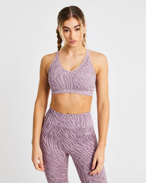 AYBL Evolve Animal Seamless Sports Bra Mauve Lilac | NIOWG8201