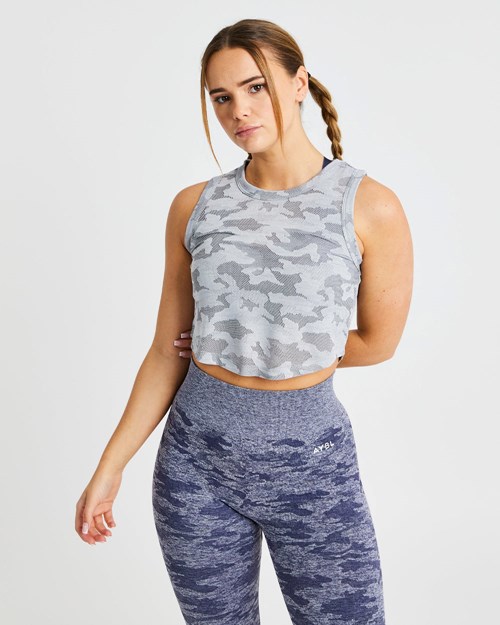 AYBL Evolve Camo Crop Vest Gris | CFBWM9543