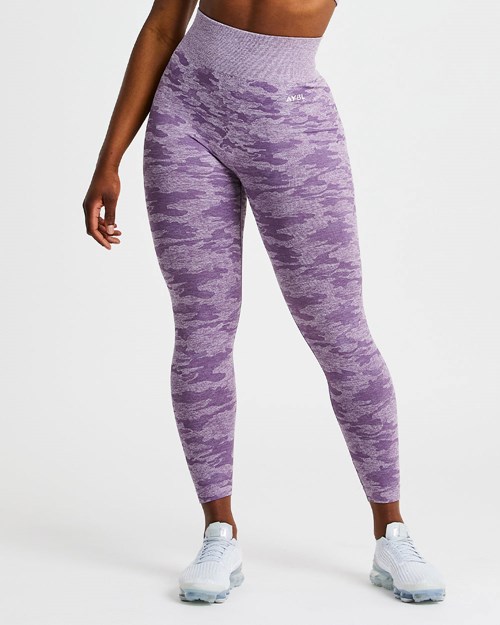 AYBL Evolve Camo Seamless Leggings Plum | QINJK5163