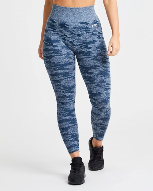 AYBL Evolve Camo Seamless Leggings Teal | LORIX7102