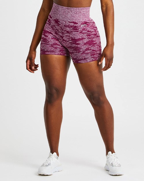 AYBL Evolve Camo Seamless Shorts Burdeos | SZHPW5378