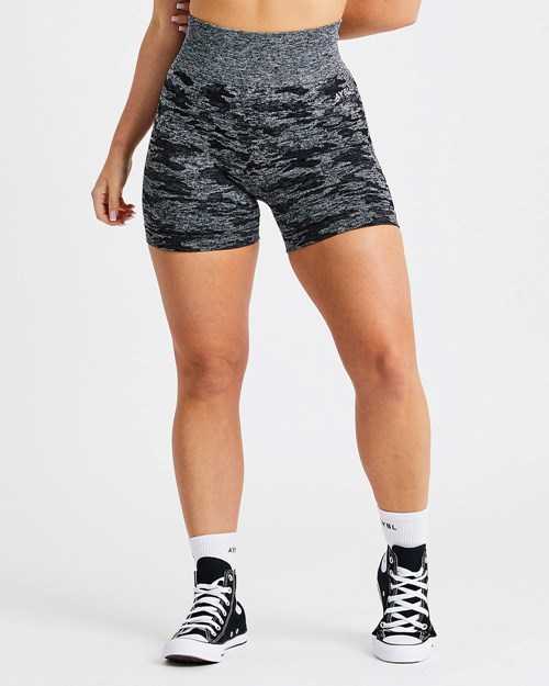 AYBL Evolve Camo Seamless Shorts Negras | AIUBZ0431