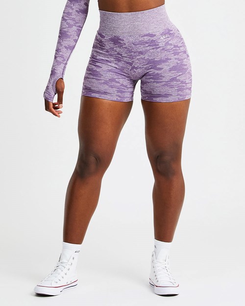 AYBL Evolve Camo Seamless Shorts Plum | KUDNE3619