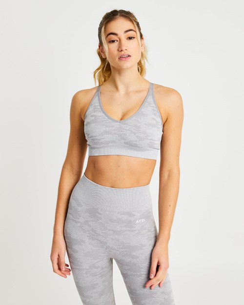 AYBL Evolve Camo Seamless Sports Bra Gris | HXOWR9264