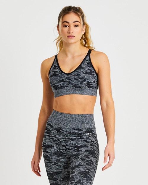 AYBL Evolve Camo Seamless Sports Bra Negras | UKEHR8379