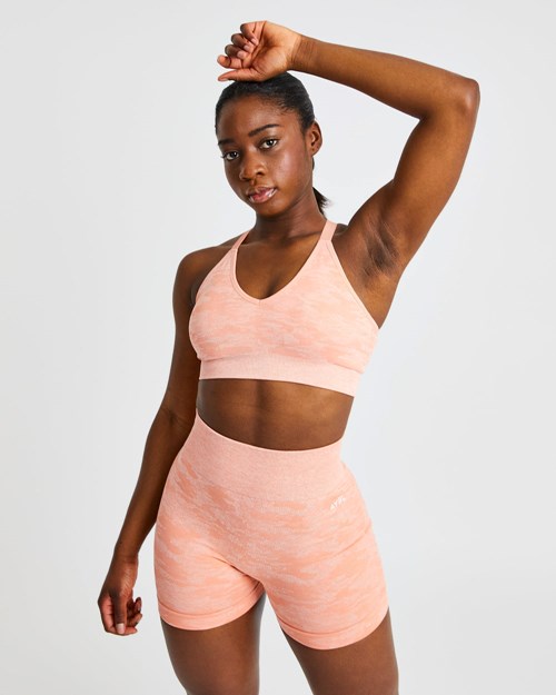 AYBL Evolve Camo Seamless Sports Bra Peach | WMFIG0724