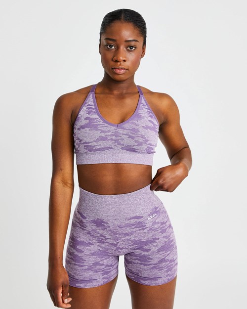 AYBL Evolve Camo Seamless Sports Bra Plum | XUTDM0635