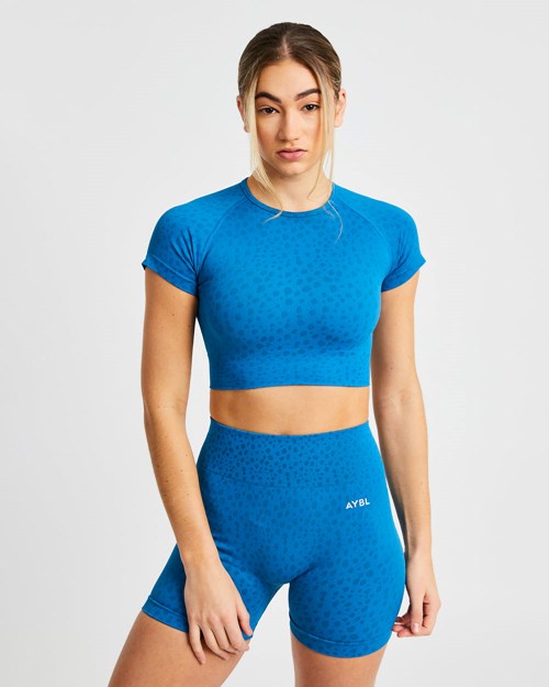 AYBL Evolve Speckle Seamless Crop Top Azules | FBQHY8194