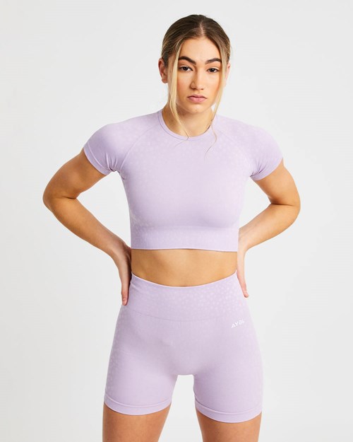 AYBL Evolve Speckle Seamless Crop Top Lilac | TFMAC2478