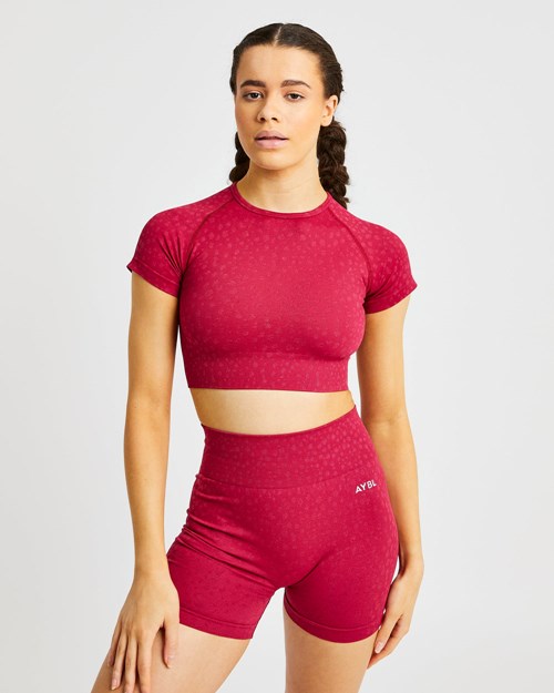 AYBL Evolve Speckle Seamless Crop Top Raspberry | JULCH8243