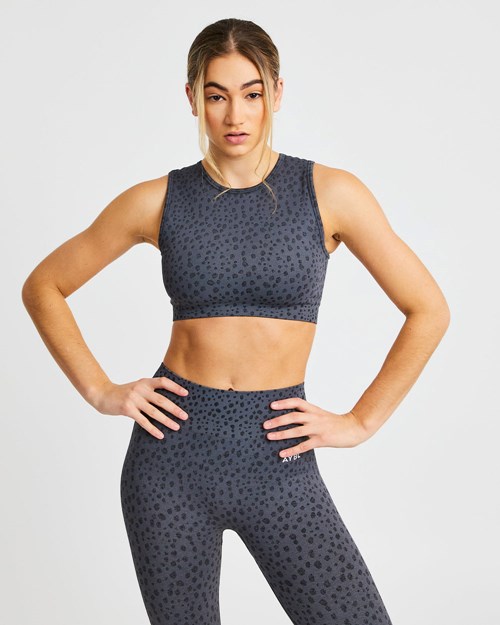 AYBL Evolve Speckle Seamless Crop Vest Charcoal | CEIZU3462