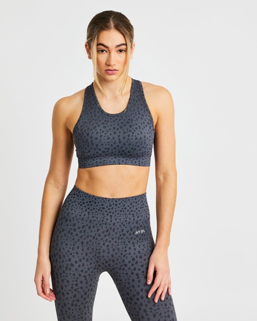 AYBL Evolve Speckle Seamless Sports Bra Charcoal | QBPKC4569