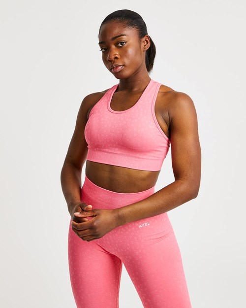 AYBL Evolve Speckle Seamless Sports Bra Coral Rosas | VHSLP8154