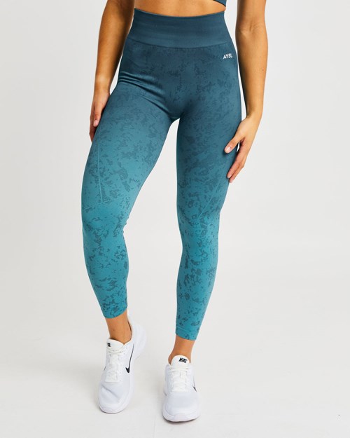 AYBL Flare Seamless Leggings Teal | DJINP2159