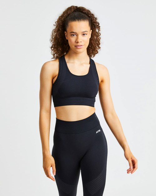 AYBL Ignite Seamless Sports Bra Negras | HJYPT5096