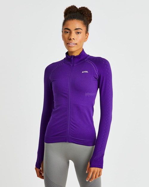 AYBL Ignite Seamless Zip Jacket Moradas | ZETOP7098