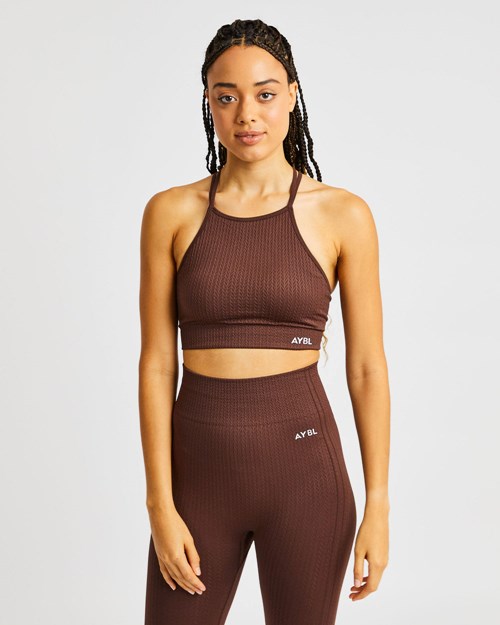 AYBL Luxe Seamless Crop Tank Top Marrones | HTZIC5971