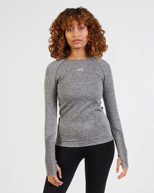 AYBL Motion Seamless Long Sleeve Top Gris | WFAQG2584