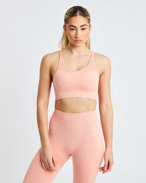 AYBL Motion Seamless Sports Bra Peach Marl | CUWTL0971