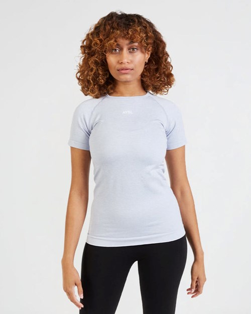 AYBL Motion Seamless T Shirt Azules | CWYOJ3415