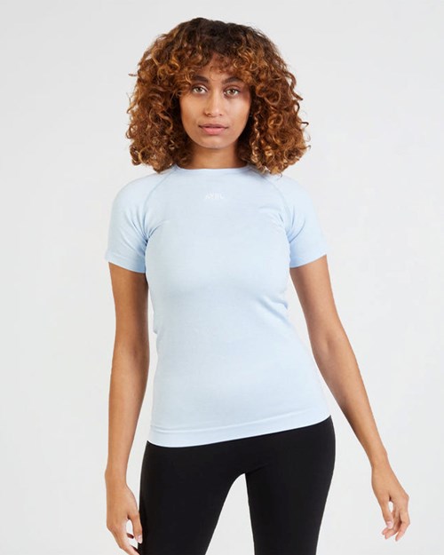 AYBL Motion Seamless T Shirt Azules | DHVFT6345