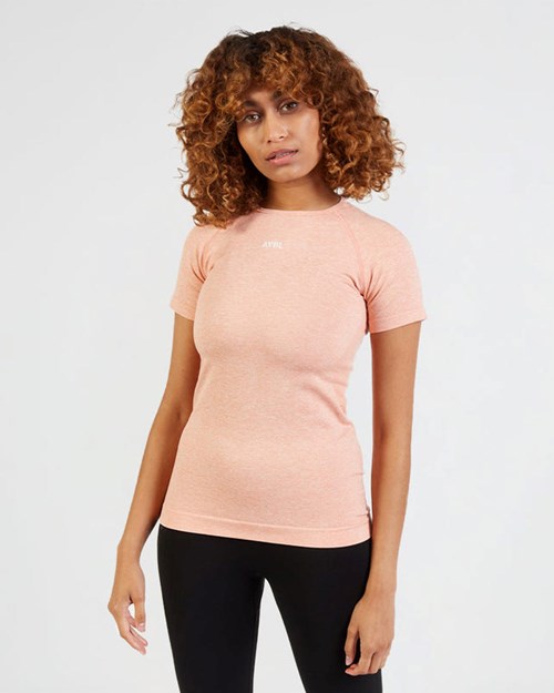 AYBL Motion Seamless T Shirt Peach | ZEDNC8201