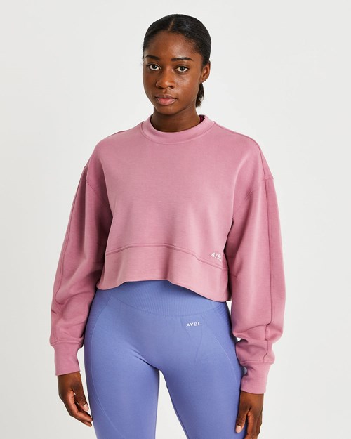 AYBL Oversized Crop Jumper Rosas Rosas | JPERX8254