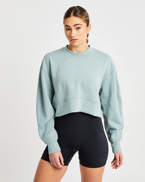 AYBL Oversized Crop Jumper Verde | IXBYN5930