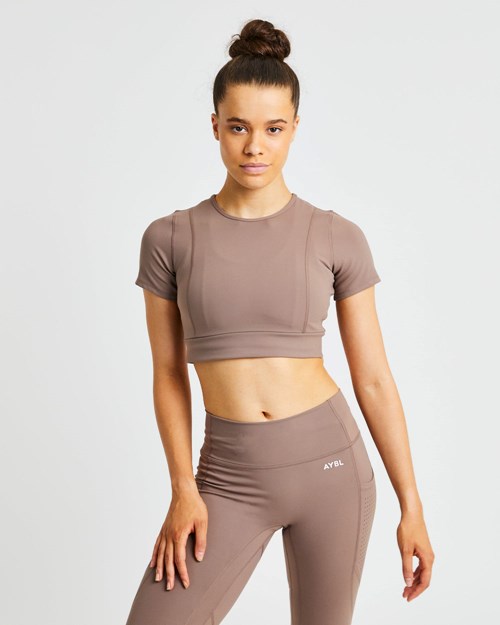 AYBL Pace Crop Top Marrones | XMTYS8927