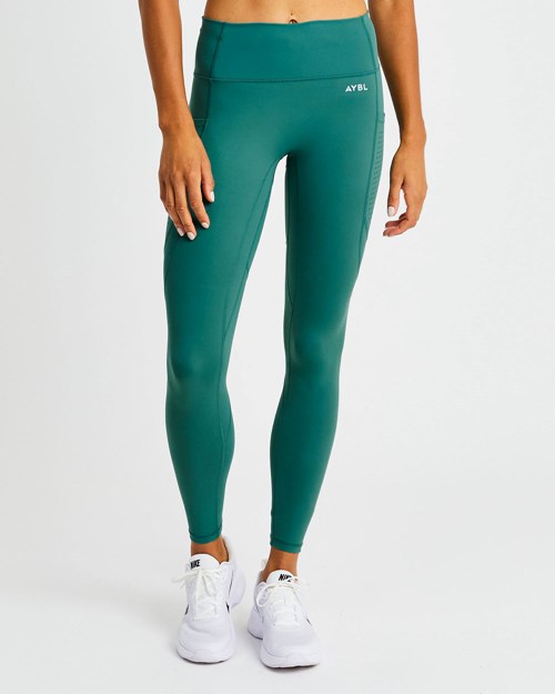 AYBL Pace Leggings Verde Oscuro | LATGU4712