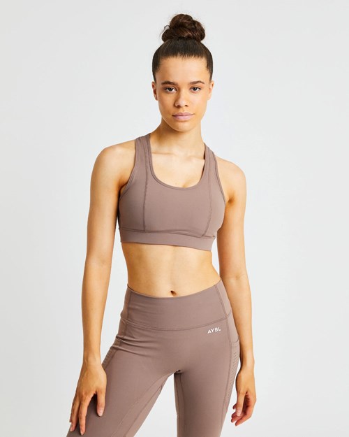 AYBL Pace Sports Bra Marrones | DYJCB6852