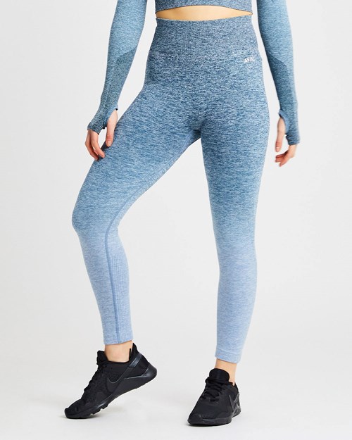 AYBL Pulse Ombré Seamless Leggings Teal | CLAHQ5437