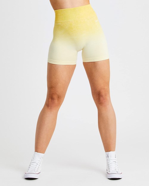 AYBL Pulse Ombré Seamless Shorts Amarillo | VQXAS7236