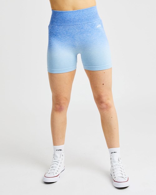 AYBL Pulse Ombré Seamless Shorts Azules | ZYIDK7309