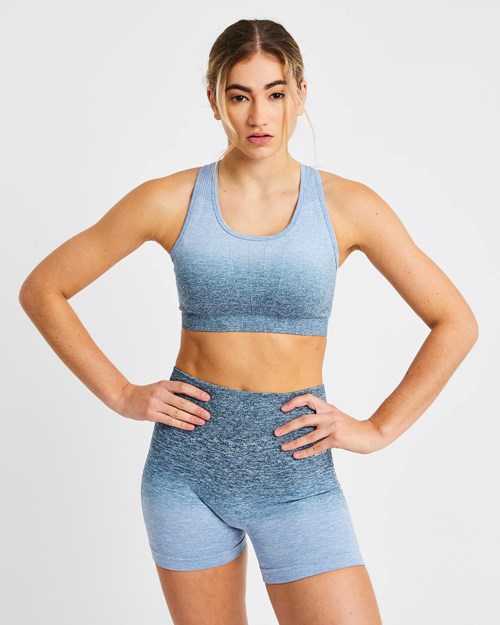 AYBL Pulse Ombré Seamless Sports Bra Teal | SXCUZ2430