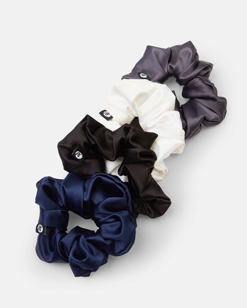 AYBL Scrunchie 4 Pack White/Black/Charcoal/Navy | URWXB8593