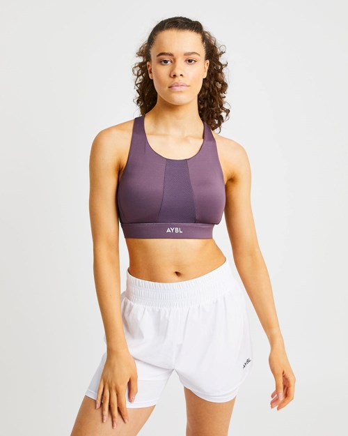 AYBL Sportive High Neck Sports Bra Moradas | SAZNK3746