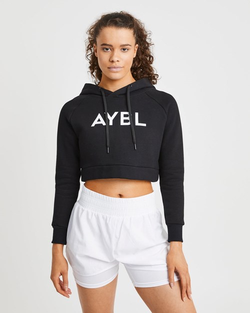 AYBL Staple Crop Hoodie Negras | HKGYP2417