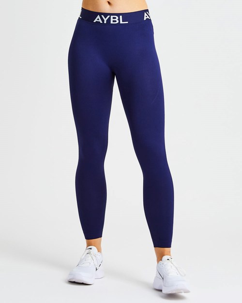 AYBL Staple Seamless Low Rise Leggings Azul Marino | RWYUO6903