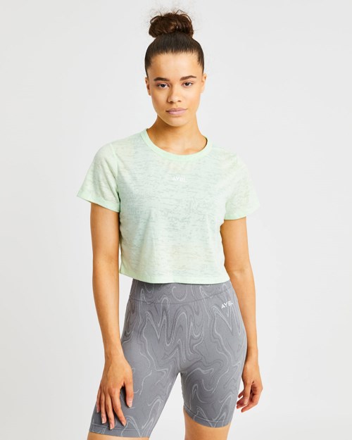 AYBL Velocity Crop T Shirt Verde Menta | MLAWR5491