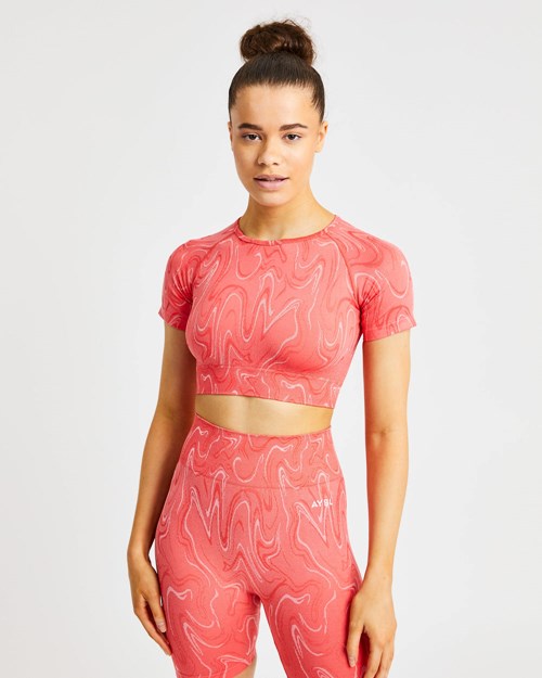 AYBL Velocity Seamless Crop Top Coral | SHTXD9271