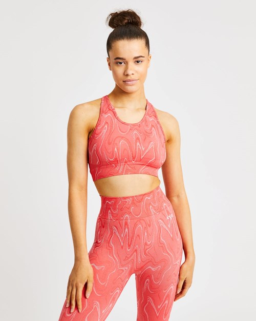 AYBL Velocity Seamless Sports Bra Coral | LXJSD6930