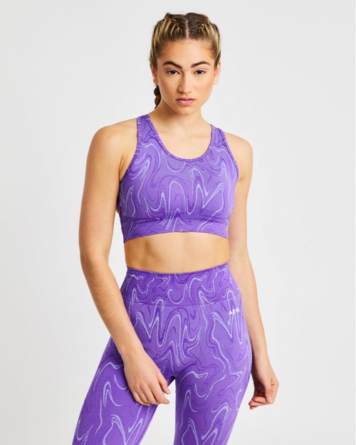 AYBL Velocity Seamless Sports Bra Moradas | QIWVU6803