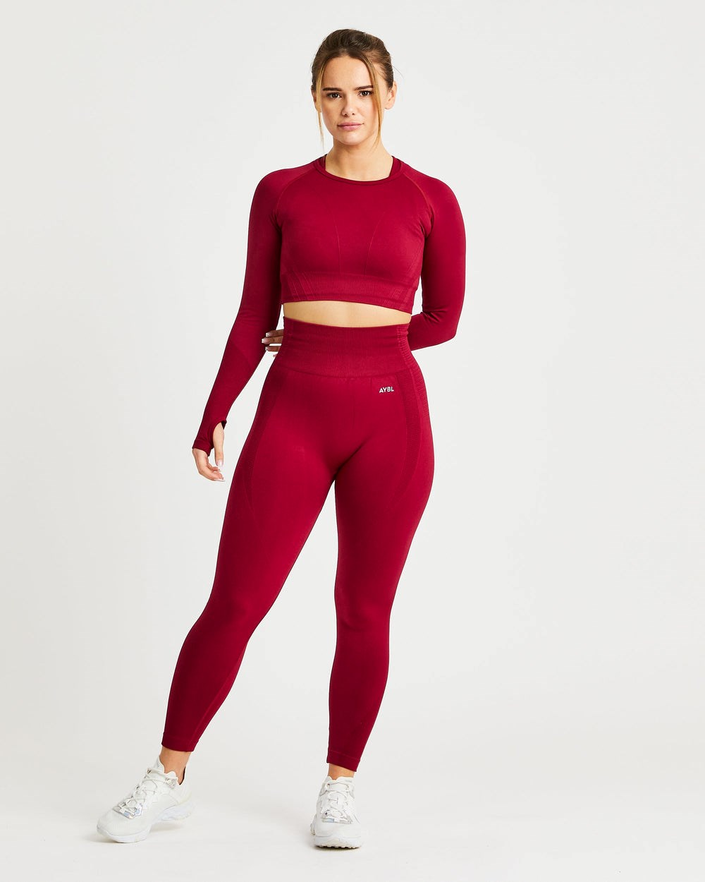 AYBL Balance V2 Seamless Long Sleeve Crop Top Rojas | AVIGT9284