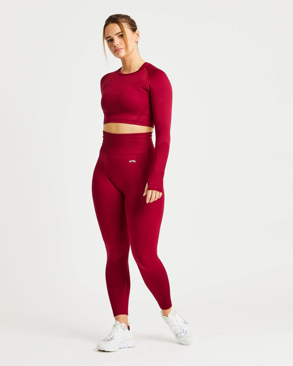 AYBL Balance V2 Seamless Long Sleeve Crop Top Rojas | AVIGT9284